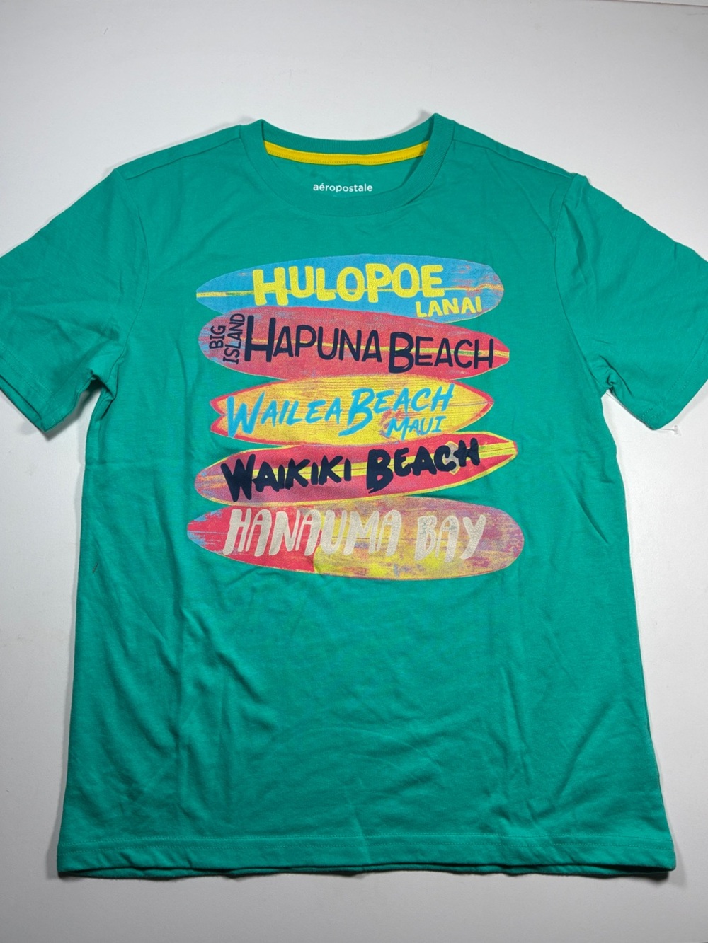 NWOT Aeropostale Teal Kids Surfboard Graphic Tee, size 12